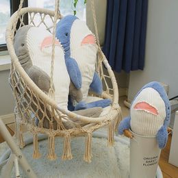 Wholesale different sizes of creative big shark Narwhal stuffed toy sleeping long strip big throw pillow doll children's gifts for girls