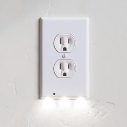 Wall Lamp Duplex Electrical Outlet Plate With LED Night Light Angel Socket Panels Induction Lamps Plugboard Bedroom Decor