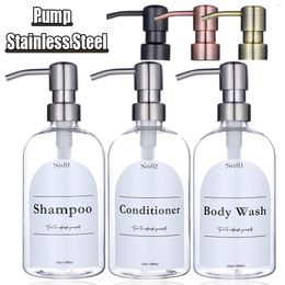 Dispensers Clear Shampoo Conditioner Body Wash Dispenser Set with Heavy Duty Stainless Steel Pump Plastic Shower Soap Dispenser Bottles