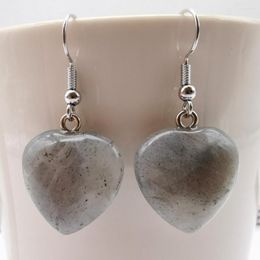 Dangle Earrings Labradorite Stone Heart GEM Jewelry For Woman Gift T278