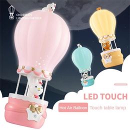 Novelty Games Children'S Cartoon Air Balloon Table Lamp Usb Touch Led Creative Bedside Lamp Gift Eye Care Bedroom Night Light Writing Lamp 230617