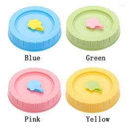 Storage Bottles 70mm Inner Diameter Plastic Replacement Lids With Straw Hole Plug For Canning Drinking Jars Accessories