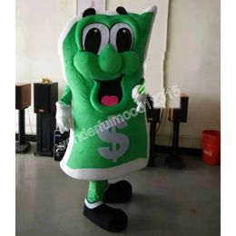 Green Dollar Bill Mascot Costumes Carnival Hallowen Gifts Unisex Adults Fancy Party Games Outfit Holiday Outdoor Advertising Outfit Suit