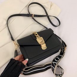 Evening Bags Fashion Wide Shoulder Strap Lady Sling Bag PU Leather Crossbody For Women Messenger Ladies