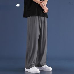 Men's Pants Spring And Summer Men's Straight Adjustable Wide Leg Baggy Joggers Cotton Casual Work Solid Colour Trousers R102
