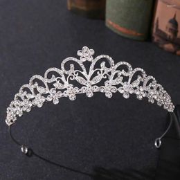 Hair Clips Silver Color Wedding Crystal Crown Tiara For Women Bride Rhinestone Prom Princess Diadem Bridal Accessories Jewelry