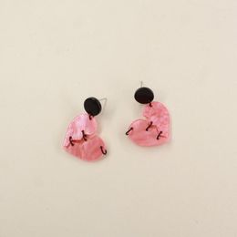 Dangle Earrings Halloween Gothic Pink Broken Heart Pendant For Women Creative Stitch Peach Drop Earring Fashion Party Jewelry