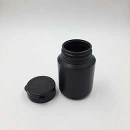 50pcs/lot 100ml 100cc Plastic HDPE Black Pharmaceutical container Pill Bottles with hard pull-ring cap for Medicine Packaging Pefdh