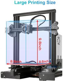 Printer Creality Ender 3 / Ender 3 V2 Upgraded 3d Printer with High Precision Resume Printing Function All Metal Frame Fdm Diy Printer