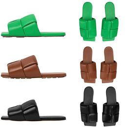 Designer Slifors Sandals Slide Women Women Intreccio Verde Verde Bianco Black Black Slid Flip Flip Flip Sandalo