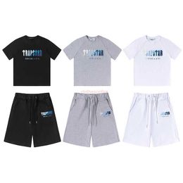 Designer Fashion Clothing Tees Tsihrts Shirts Trapstar White Blue Towel Embroidery Summer Simple Fashionable New Youth Short Sleeve Shorts Set Rock Hip Hop