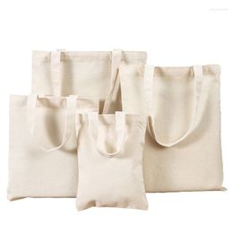 Storage Bags Canvas Cotton Zipper School Grocery Bag Food Shopper Folding Pocket Handbags Portable Shopping Shoulder Tote Strage