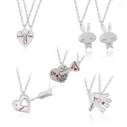 Pendant Necklaces DIY Alloy Cute Simple Necklace Heart Key Arrow Small Hand Corlour For Men Women Jewellery 2023 Drop