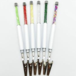 New Long Smoking Colourful Glitter Diamonds Decoration Portable Bracket Clip Support Herb Tobacco Preroll Cigarette Cigar Fixed Get Holder Clamp Tongs Tips