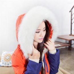 Scarves 2023 Women Winter Imitation Raccoon Fur Collar Scarf Shawl Wraps Stole Hood Trim 021