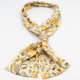 Scarves Spring And Autumn Long Scarf Thin Neck Lady Light Orange Fashion Versatile Quality Food Design Personality
