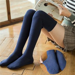 Women Socks Cotton Student School Girls Fashion Stockings Thigh High Over Knee For Female Long Sock