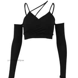 Camis Summer New Design Sexy Suspender Knitted Vest Asymmetric Short Long Sleeveless Tops Club Clothes For Women Elegant Fashion Girl