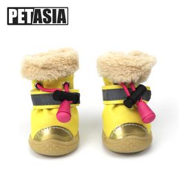 Shoes Winter Pet Dog Shoes Light Reflection Strip Waterproof Dogs Boots Warm Rubber Nonslip for Chihuahua Cat Small Big Large Petasia