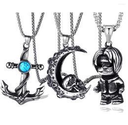 Pendant Necklaces 316L Stainless Steel Chain Alloy Hip Hop Necklace Skull Anchor Tiger Men's Punk Fashion Jewellery