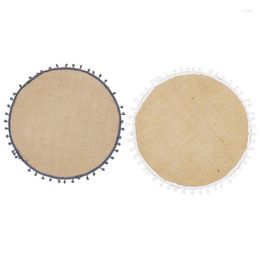 Table Mats Plate Placemat Waterproof Round Jute Placemats For Dish Decorative Place Mat Kitchen Accessories Dining Home
