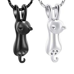 Urns Uforever Stainless Steel Cat Memorial Urns Necklace Pet Cremation Jewellery for Ashes Keepsake Jewellery for Animal Ashes Necklace