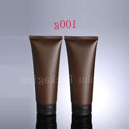 100g X 50 Empty Brown Soft Tube For Cosmetic Packaging 100ML Lotion Cream Plastic Bottle Skin Care squeeze Csuax