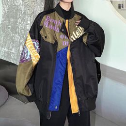 Women's Jackets American Casual Wear Jacket Oversized Girls Spring 2023 Ins Retro Stitching Loose Baseball Women Fashion Korean Style
