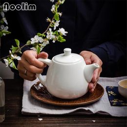 Teaware Elegant Chinese Bone China Teapot Ceramic Kung Fu Kettle Flower White Porcelain Tea Pot With Philtre High Quality Ornaments Gifts