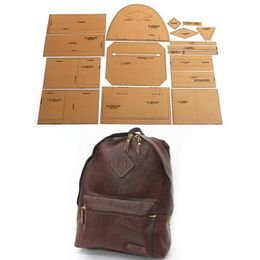 Leathercraft DIY leather handmade crafts ladies backpack hard kraft paper template sewing pattern shoulder bag sewing paper template