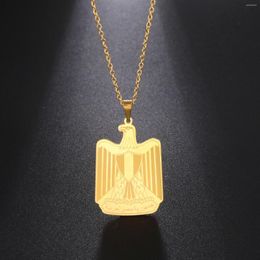 Pendant Necklaces Cazador Flag Of Egypt Necklace For Women Men Stainless Steel 2023 Eagle Jewellery Birthday Anniversary Gift Wholesale