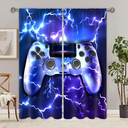 Curtains Gamepad Game Controller for Video Games and Esports 3d Digital Printing Bedroom Living Room Window Curtains 2 Panels