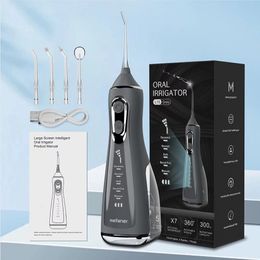 Other Oral Hygiene Portable Water Flosser Dental Oral Irrigator Pick 5 Modes 360° Rotated Jet For Cleaning Teeth Thread Floss Mouth Washing Machine 230617