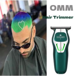 Hair Trimmer T9 Powerful 0 MM Professional Hair Trimmer Men T Blade Electric Clipper Rechargeable Barber Haircut Machine Beard Trimmer Shaver 230617