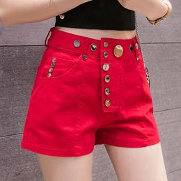 Jeans 2022 New Summer Cotton Women Sexy Shorts Slim Black White Solid Shorts Button Decorate Ol Shorts Pantalones