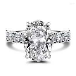 Cluster Rings 925 Sterling Silver 8 Ct Oval Moissanite Diamond Engagement Wedding Ring For Women Fine Jewelry