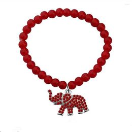 Charm Bracelets Drop Ship Metal Alloy Red Crystal Elephant Promotion Gift Custom