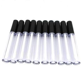 10pcs 3ml Plastic Frosted Empty Lipgloss Tube n black Lid,Clear Plastic Cosmetic Lip Gloss Container,Concealer RefillableBottle Kiuru