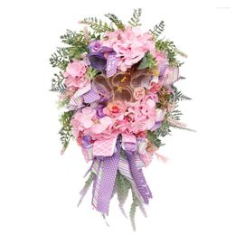 Decorative Flowers Outdoor Artificial Flower Fake Gift Wall Door Welcome Wreath