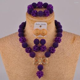 Necklace Earrings Set Est Nigerian Wedding African Beads Jewellery Crystal And Simulated Pearl ZZ26