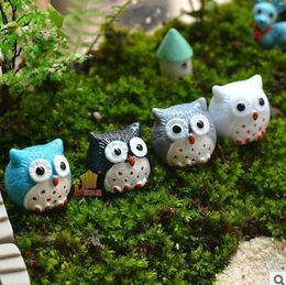 Mini Owls Micro Landscape Miniature Decoration Resin Figurine Plant Pot Fairy Garden Ornament 1221080