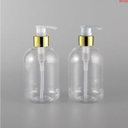 20pcs 350ml clear Pet Shampoo Bottle 350cc Plastic Lotion gold /silver Pump Cosmectic Cream Containergood qty Diwkt