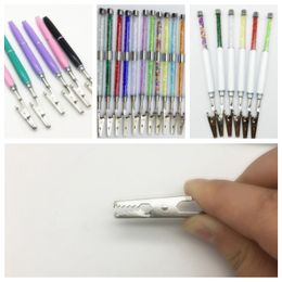 Smoking Colorful Shiny Diamond More Style Clip Portable Hand Handle Dry Herb Tobacco Preroll Rolling Roller Cigarette Fixing Cigar Holder Tips Clamp Tongs