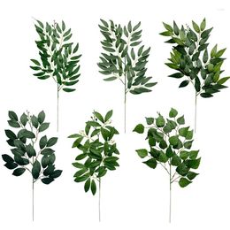 Decorative Flowers Artificial Plant Eucalyptus Leaf Wedding Decoration Home Vase Flower Arrangement Accessories Fake Green