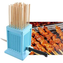 BBQ Tools Accessories BBQ Meat Skewer Maker Wear Meat String Lamb Skewers Machine 49 Holes Skewer Tools Tofu Skewer Machine Grill Barbecue Accessories 230617