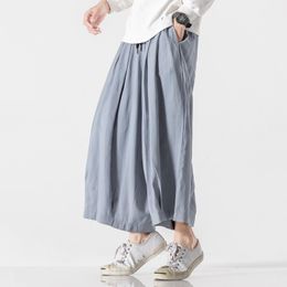 Pants Chinese Style Loose Plus Size Casual Pants Oversized Straight Bloomers Men Clothing Japanese Harajuku Cropped Trousers Male