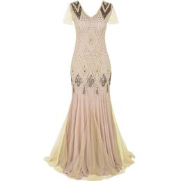 Dresses Women Vestidos 1920s Great Gatsby Dress Long Vintage Short Sleeve Maxi Party Costume For Prom Cocktail Mother Of Bride Dresses