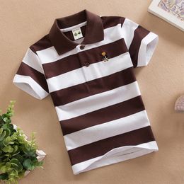 Polos Baby Boy Polo Shirt 2-15 Years Teenagers Summer Kids Clothes Children Tops Short Sleeve Shirts Fashion Stripes 230617