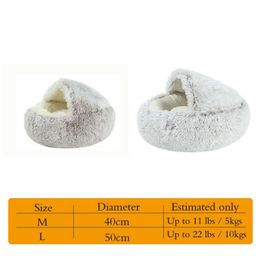 Mats Cat Warm Bed Round Plush House Soft Sleeping Sofa Pet Dog Cat Bed Long Plush Beds for Small Medium Dogs Cats Nest Cave Cushion