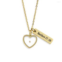 Pendant Necklaces Matthew 17:20 Faith As Small A Mustard Seed Stainless Steel For Christian Inspirational Jewelry Gifts